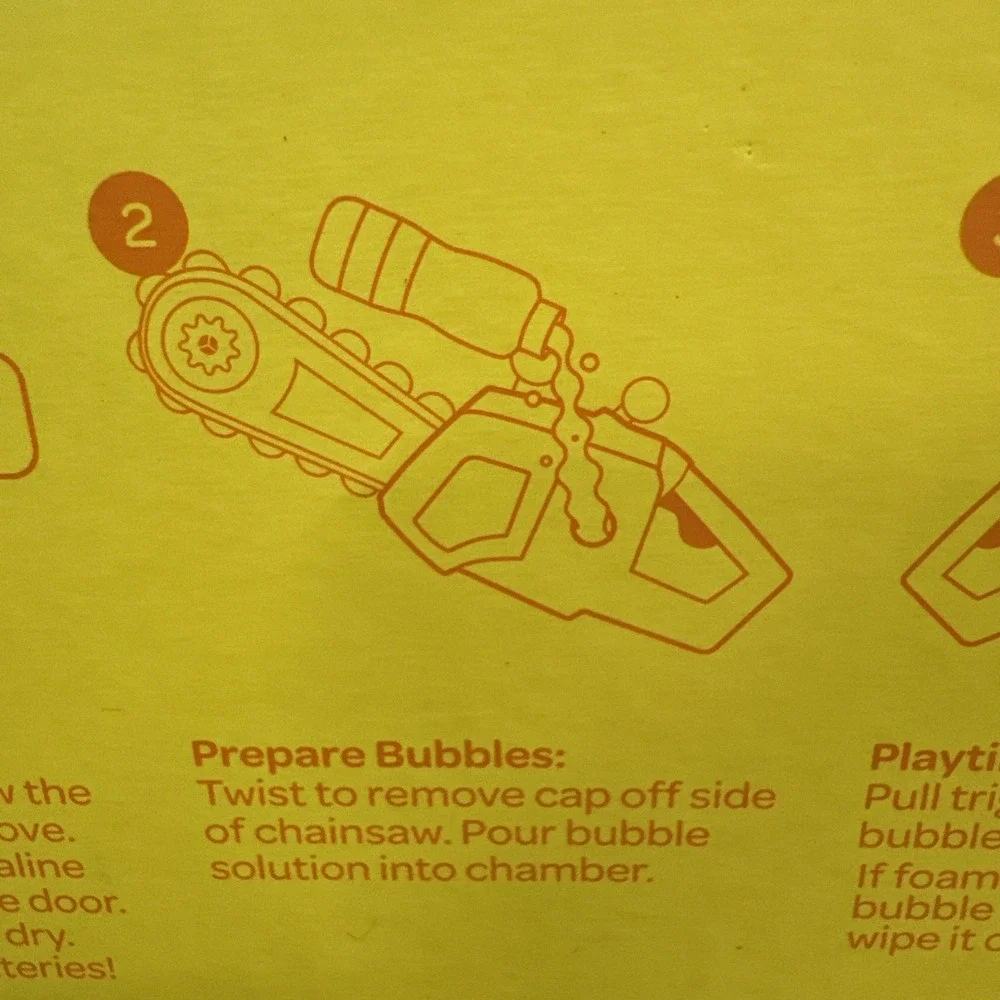 Bubble maker chainsaw SUN SQUAD pretend play Outdoor Toys Yard Tools BUBBLES NIB